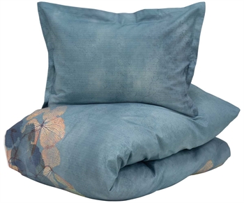 #1 - Turiform sengetøj - 140x220 cm - September blå - Blomstret sengetøj - 100% Bomuldssatin sengesæt